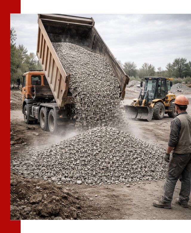 Доставка щебня в Протвине крупными и мелкими фракциями