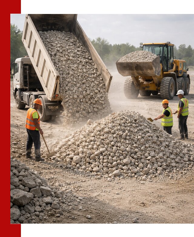 Доставка известнякового щебня фр. 40-70 в Протвине