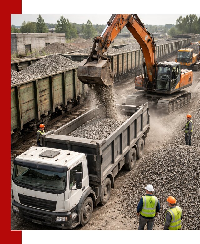 Железнодорожный щебень фракция 25–60 для поставок в Протвине