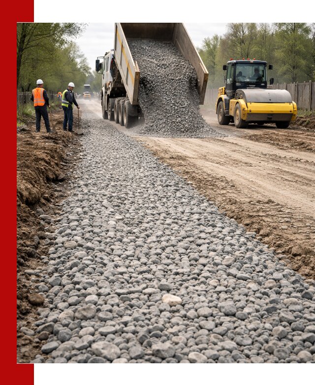 Доставка щебня для отсыпки дорог в Протвине высокого качества