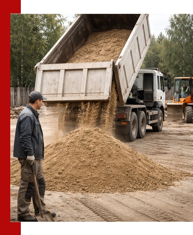 Доставка и продажа песка с разгрузкой в Протвине