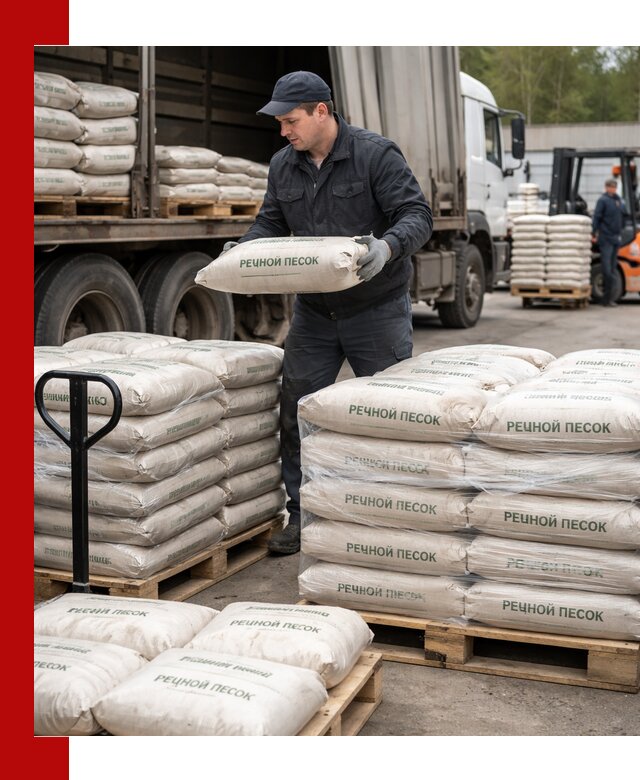 Речной песок в мешках с доставкой в Протвине