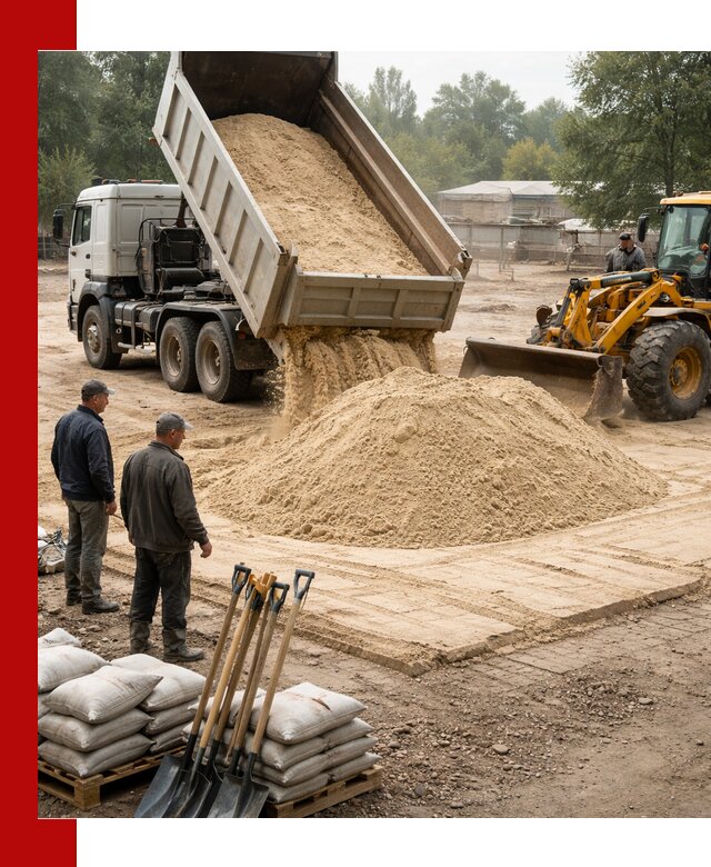 Доставка мытого песка в Протвине с самосвалами по выгодной цене
