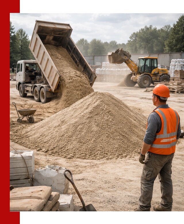 Доставка строительного песка с самосвалом в Протвине