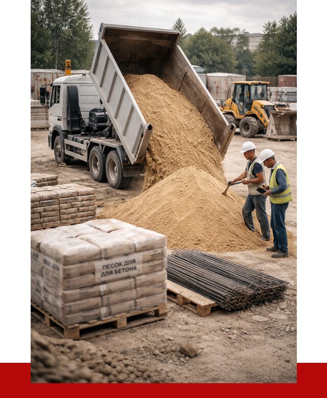 Песок для бетона в Протвине от 2544 р. с доставкой, ПРОНЕРУДПрн
