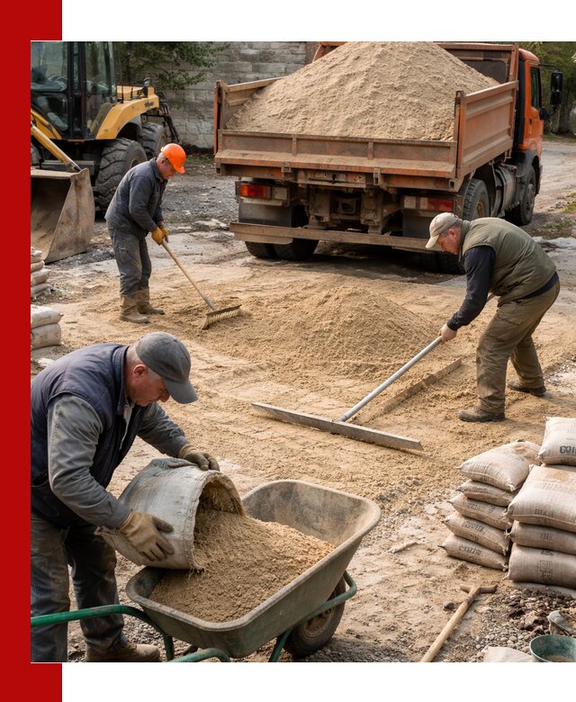 Поставка песка для стяжки в Протвине с быстрой доставкой