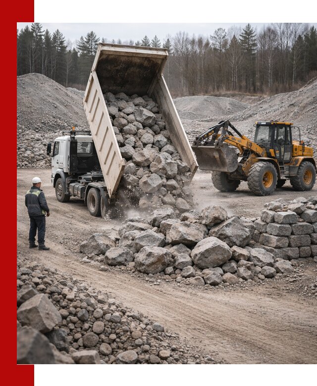 Доставка и продажа бутового гранитного камня в Протвине