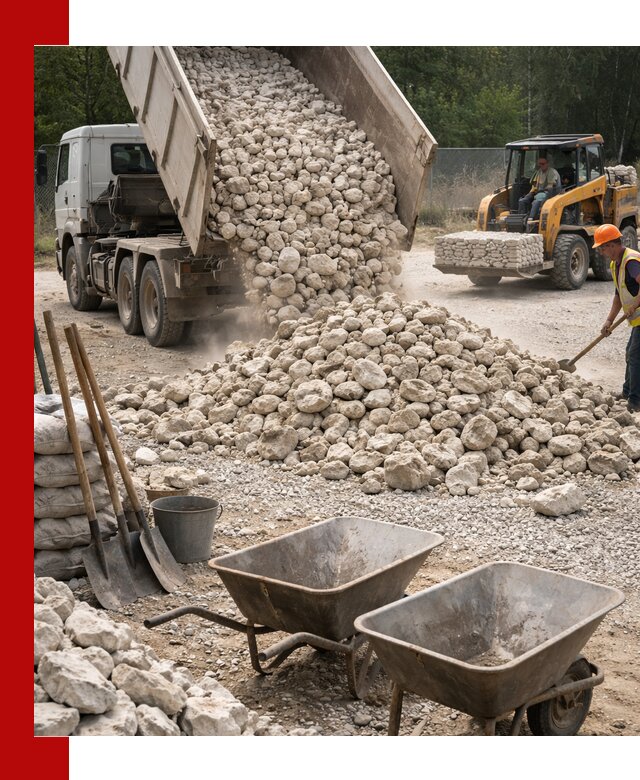 Доставка и продажа бутового известнякового камня в Протвине