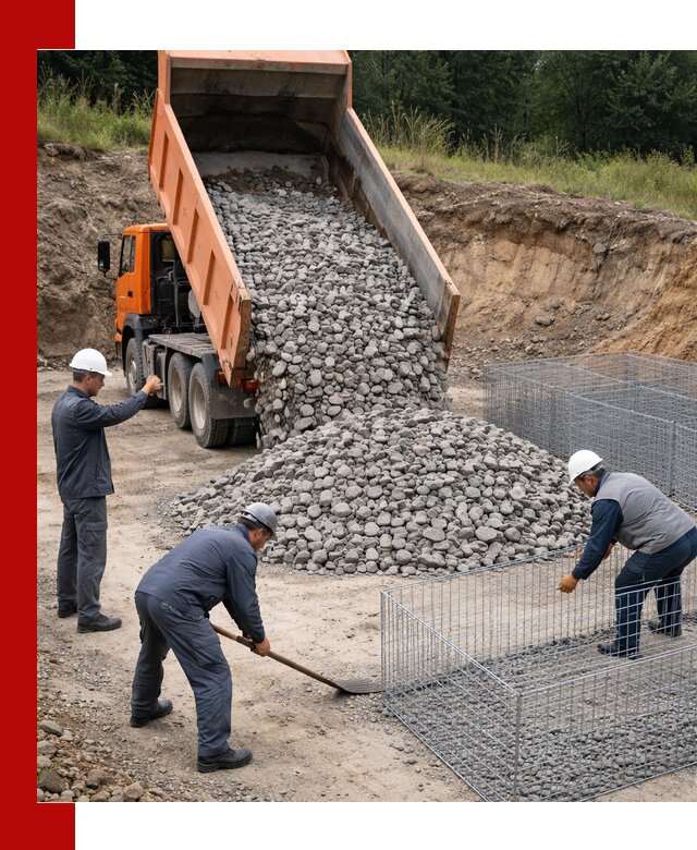 Камень для габионов с доставкой в Протвине быстро и надёжно