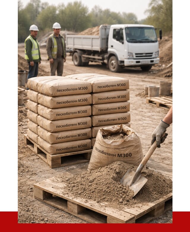 Пескобетон М300 в Протвине с доставкой от 4731 р. за куб | ПРОНЕРУДПрн