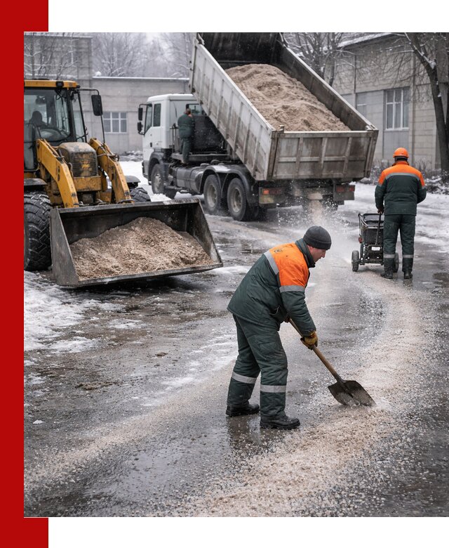 Реагент против гололеда с доставкой и нанесением в Протвине