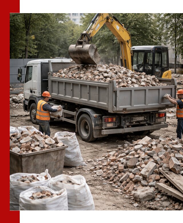 Вывоз строительного мусора в Протвине с самосвалами и контейнерами