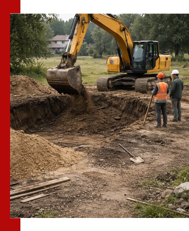 Рытье котлована под фундамент в Протвине (быстро и недорого)