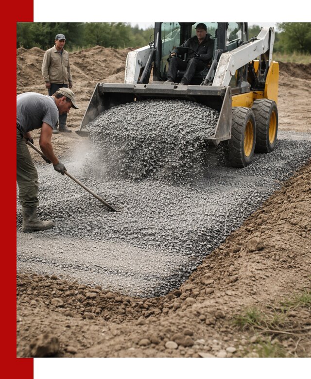 Устройство щебеночной подушки в Протвине для дорог и фундаментов